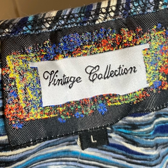 NWT Vintage Collection Cowboys and Indians Aztec 71185 Crossover Top Blue Multi - Picture 3 of 9